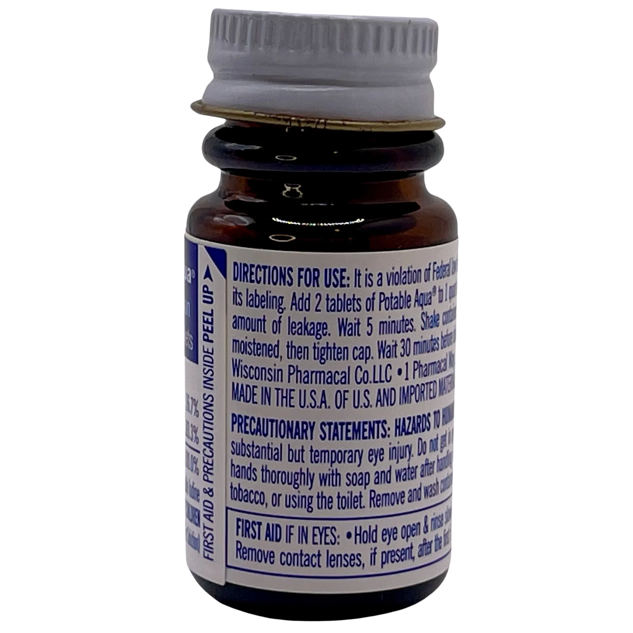 Potable Aqua Water Purification Tablets | Portable & Effective Solution for Camping, Hiking, Emergencies | 50ct Bottle