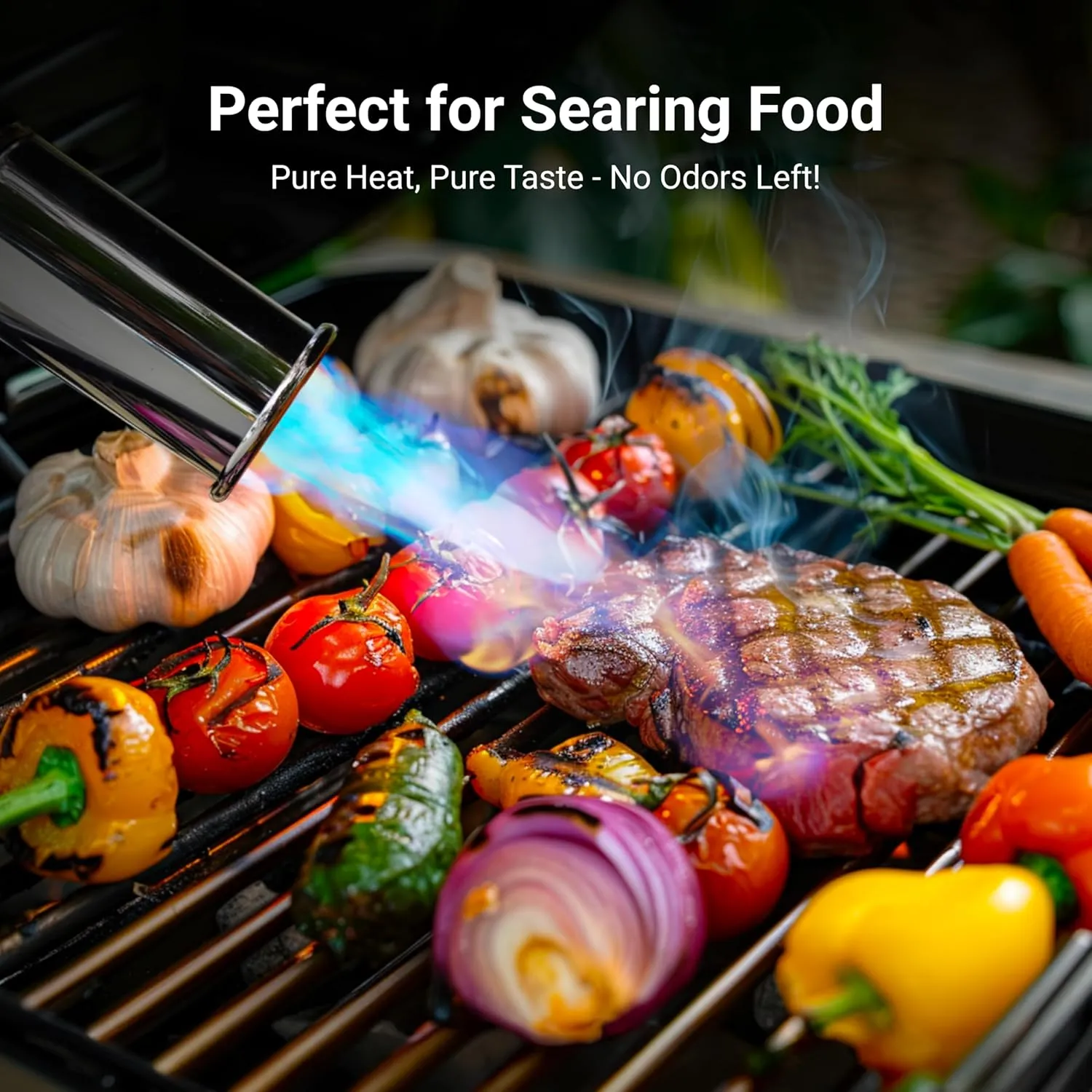 Powerful Propane Torch, Kitchen Cooking Torch, Culinary Torch Lighter, Adjustable Blow Torch for Sous Vide Searing Steak, BBQ, Grill, Campfire Charcoal Starter (Propane Tank Not Included)