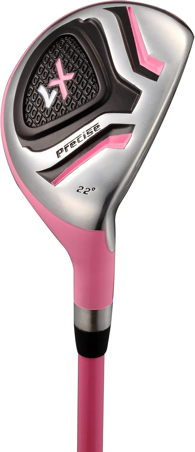 Precise X7 Kids Golf Clubs Set for Ages 3-5, 6-8, 9-12 | Right/Left Hand Girls & Boys Golf Clubs with Lightweight Graphite Shafts, Hybrid & Stand Bag for 3'0" to 5'0" Height