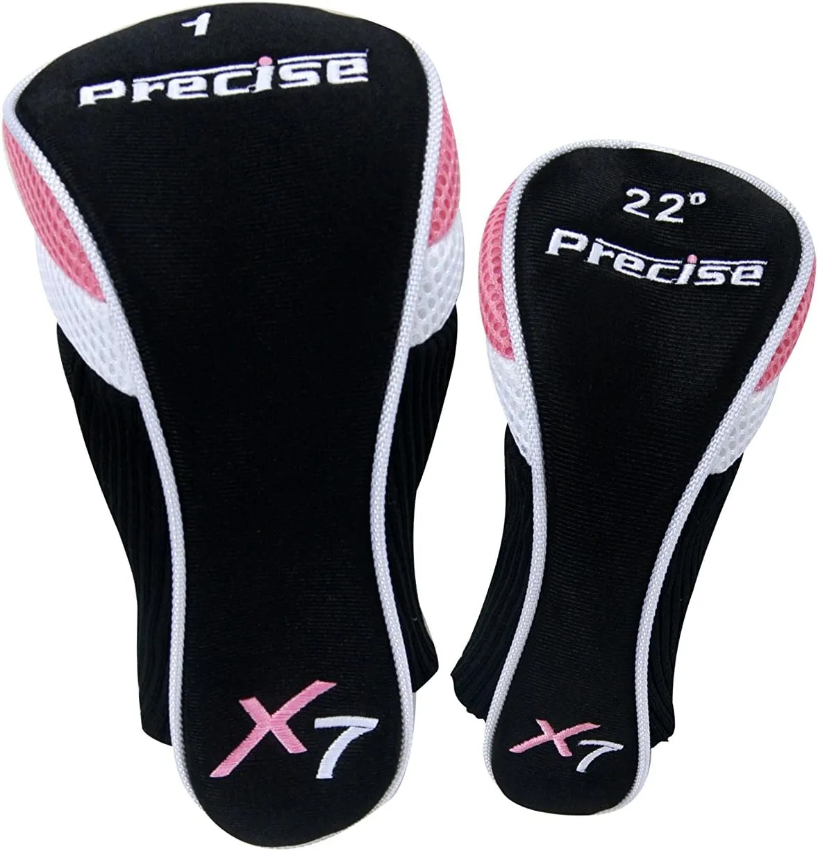 Precise X7 Kids Golf Clubs Set for Ages 3-5, 6-8, 9-12 | Right/Left Hand Girls & Boys Golf Clubs with Lightweight Graphite Shafts, Hybrid & Stand Bag for 3'0" to 5'0" Height