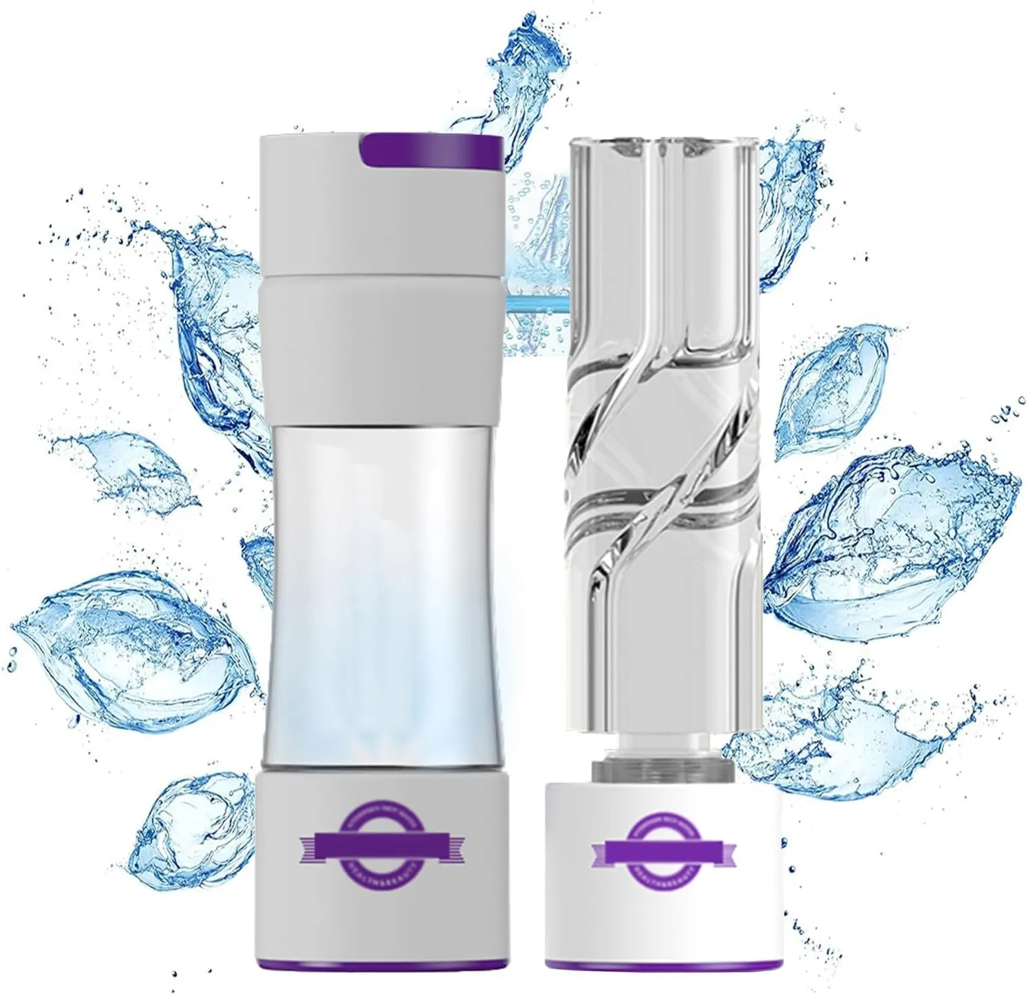 Premium Hydrogen Water Bottle Generator, High-Efficiency Hydrogen Water Machine Up to 2000 PPB, SPE/pem Technology Hydrogen Water Bottle, Purification Vent