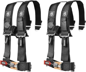 Pro Armor A114220 Black 4 Point Harness 2" Straps, 2 Pack