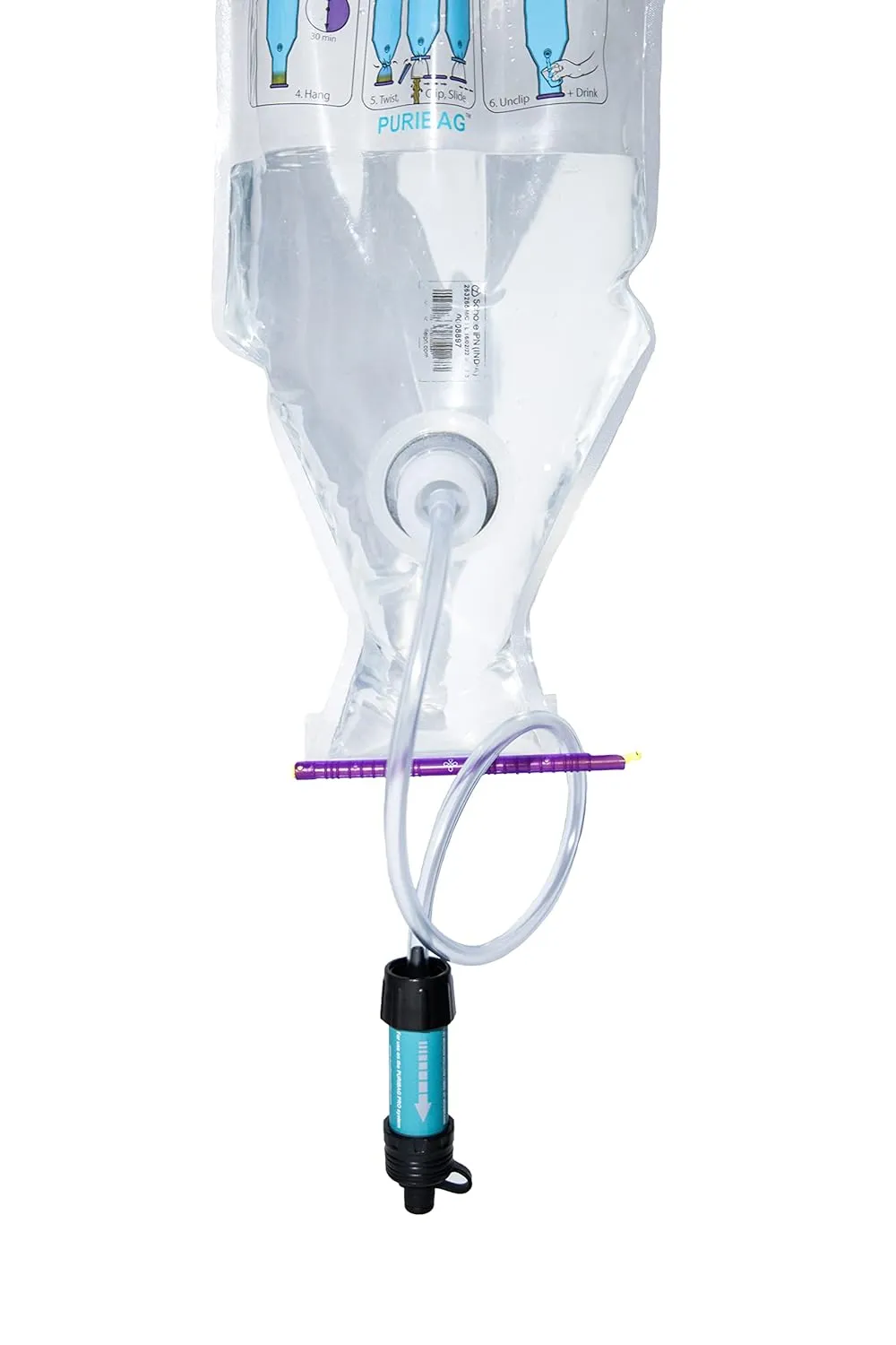 Pro System Gravity Water Filter - Portable 4-in-1 Backpacking, Camping & Emergency Water Filtration System - Hangs Anywhere