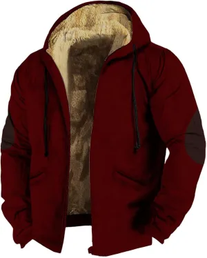 Puffer Jackets for Men Warm Fleece Hooded Sweater Thicken Cotton Coat Mens Puffer Jackets Warm Puffer Jacket