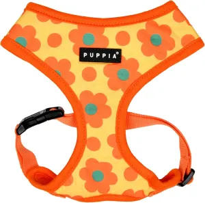 Puppia Bacopas Dog Harness A (Over-The-Head) Fashionable Flower Pattern Spring Summer Harness for Small and Medium Dogs, Orange, X-Large