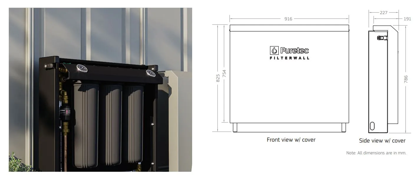 Puretec Filterwall F5 Whole House Filtration System with Plumbed Bypass