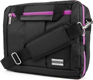 Purple Trim Convertible Laptop Bag for Aspire, ChromeBook, Switch, Spin 10 to 12 inch