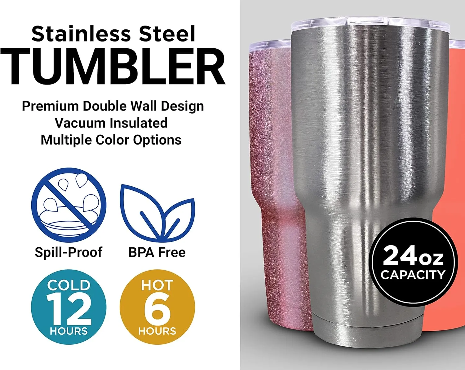 R and R Imports Old Dominion Monarchs 24 oz Insulated Stainless Steel Tumblers Officially Licensed Collegiate Product