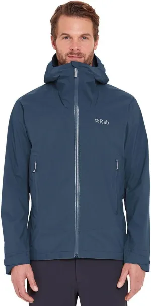 Rab Men's Kinetic 2.0 Hooded Waterproof Lightweight Jacket for Hiking and Trekking