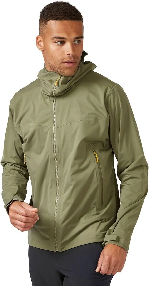Rab Men's Kinetic 2.0 Hooded Waterproof Lightweight Jacket for Hiking and Trekking