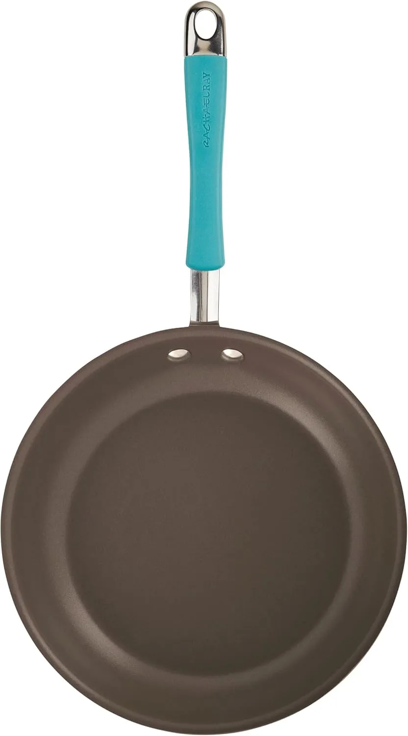 Rachael Ray Cucina Nonstick Cookware/Pots and Pans Set, 10 Piece - Agave Blue