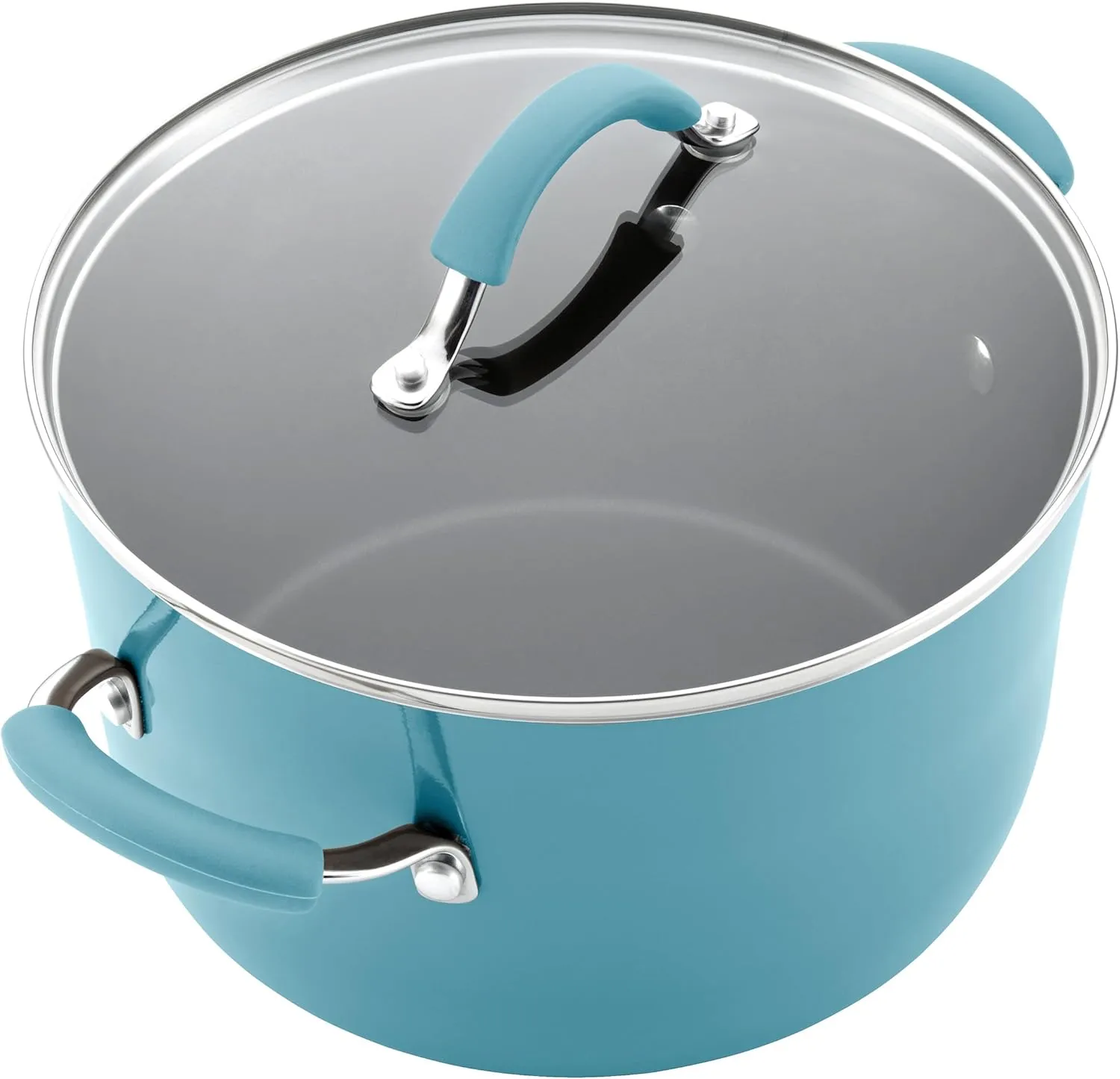 Rachael Ray Cucina Nonstick Cookware/Pots and Pans Set, 10 Piece - Agave Blue