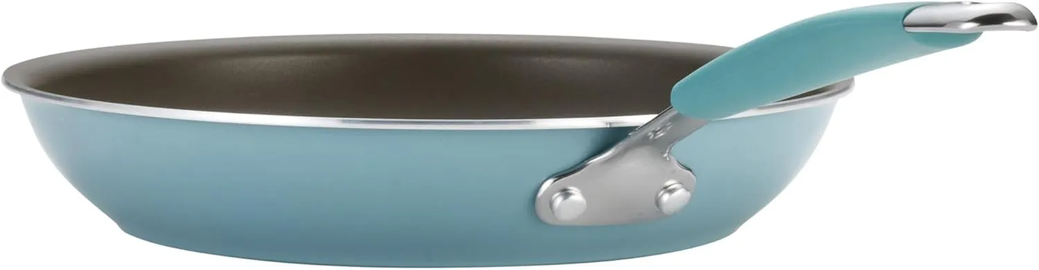 Rachael Ray Cucina Nonstick Cookware/Pots and Pans Set, 10 Piece - Agave Blue