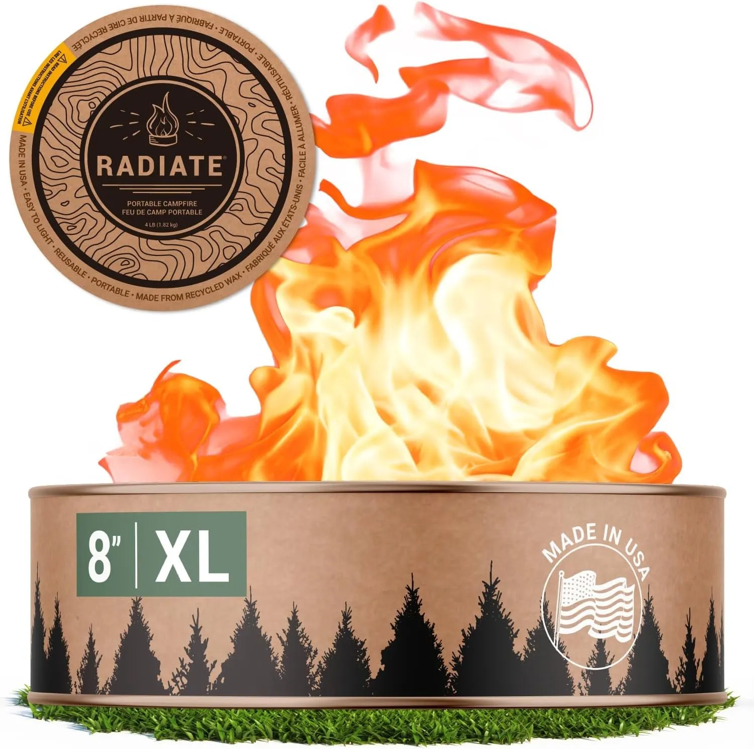 Radiate XL 8" Portable Campfire: Bigger, Brighter Outdoor Fires