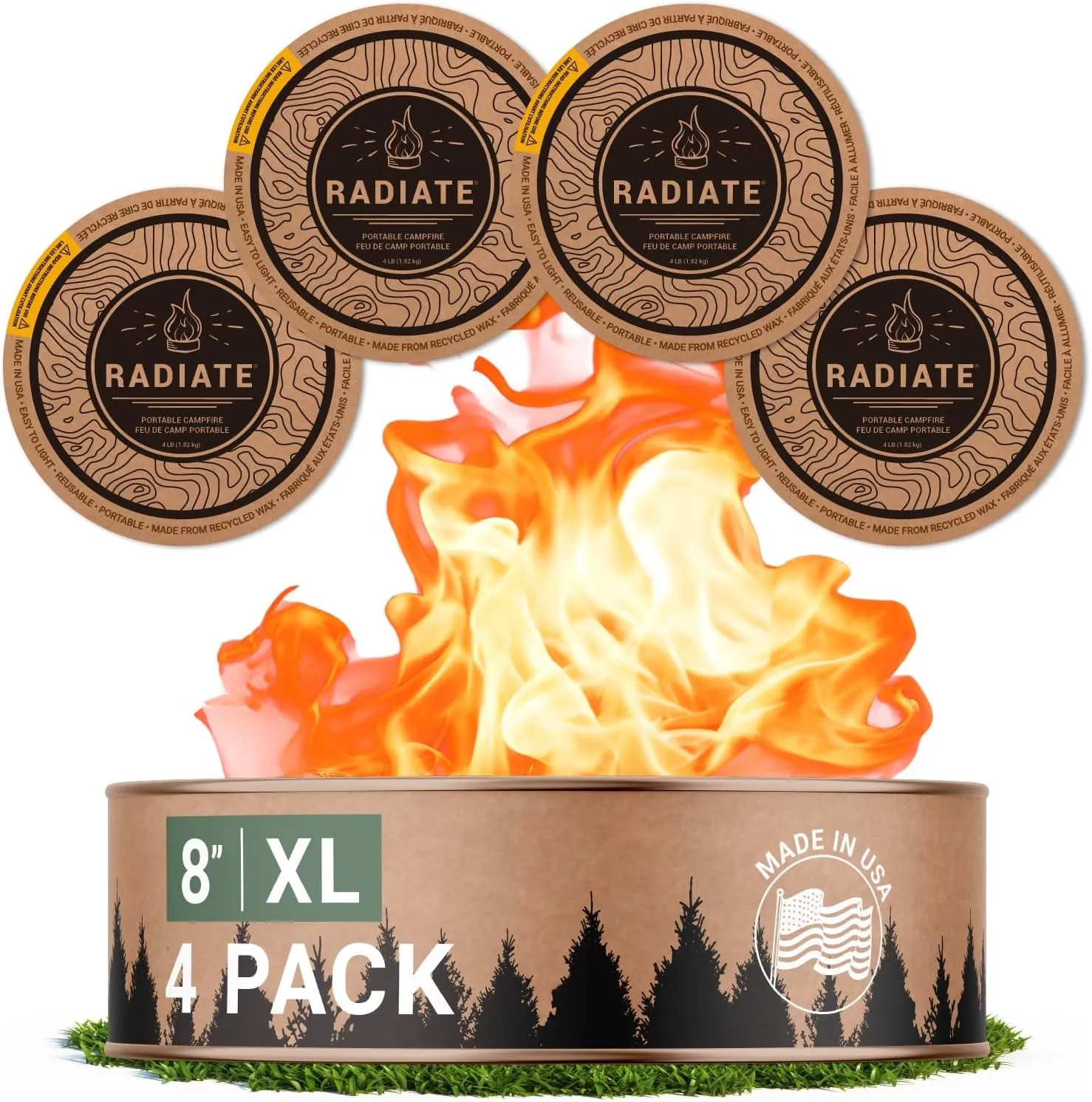 Radiate XL 8" Portable Campfire: Bigger, Brighter Outdoor Fires