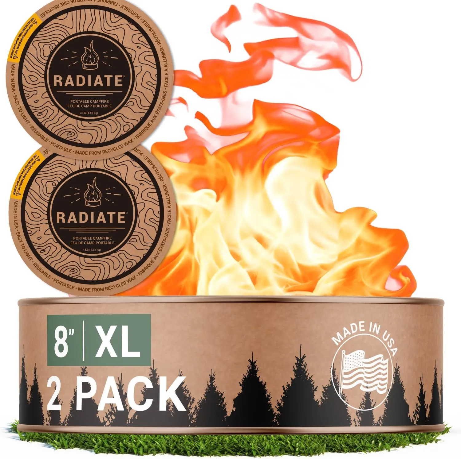 Radiate XL 8" Portable Campfire: Bigger, Brighter Outdoor Fires