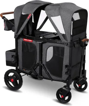 Radio Flyer Voya XT Stroller Wagon, 2 Seater Wagon Stroller for Kids, Baby Stroller Wagon