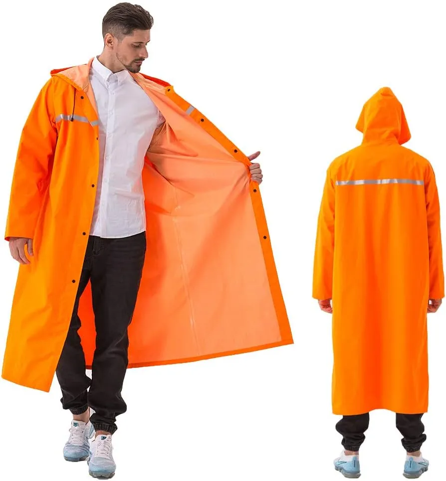 Rain Coats for Adults Rain Ponchos with Hoods Man Lightweight Raincoats Long Waterproof Jacket Windbreaker for Men Women