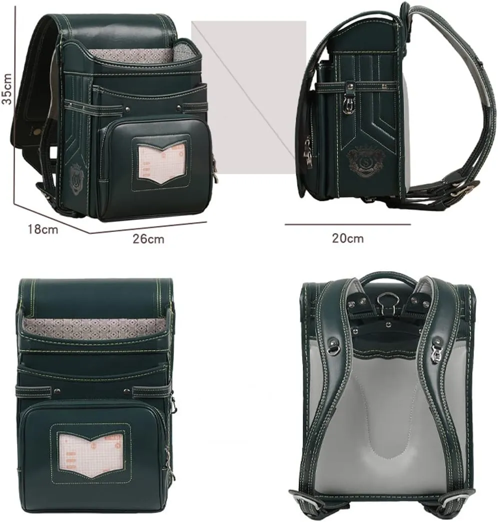 Randoseru Ransel backpack automatic Japanese school bag boys girls leather light weight Rain Cover(Green)