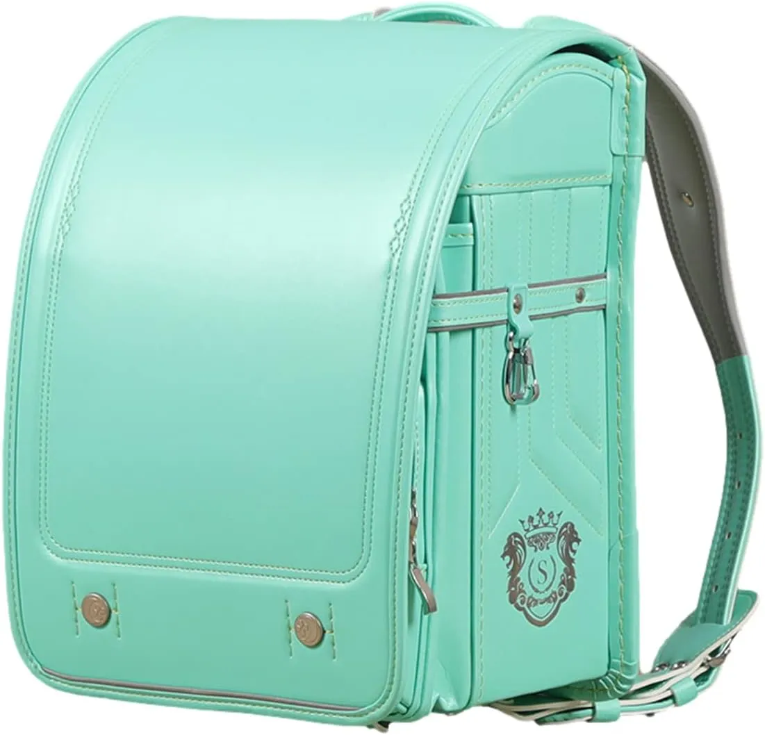 Randoseru Ransel backpack automatic Japanese school bag boys girls leather light weight Rain Cover(Green)