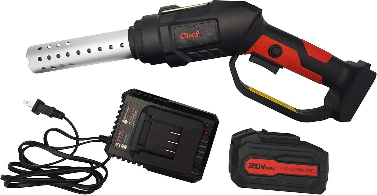 Rechargeable Cordless Battery Powered Electric Charcoal Fire Starter, Portable Charcoal Lighter for BBQ Grill, Campfire, Fireplace, Fire Pit