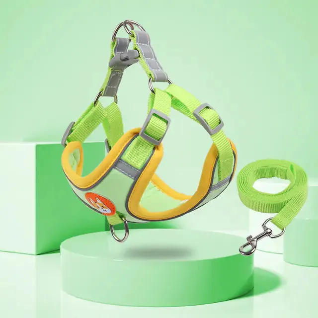Reflective Pet Harness And Leash Set