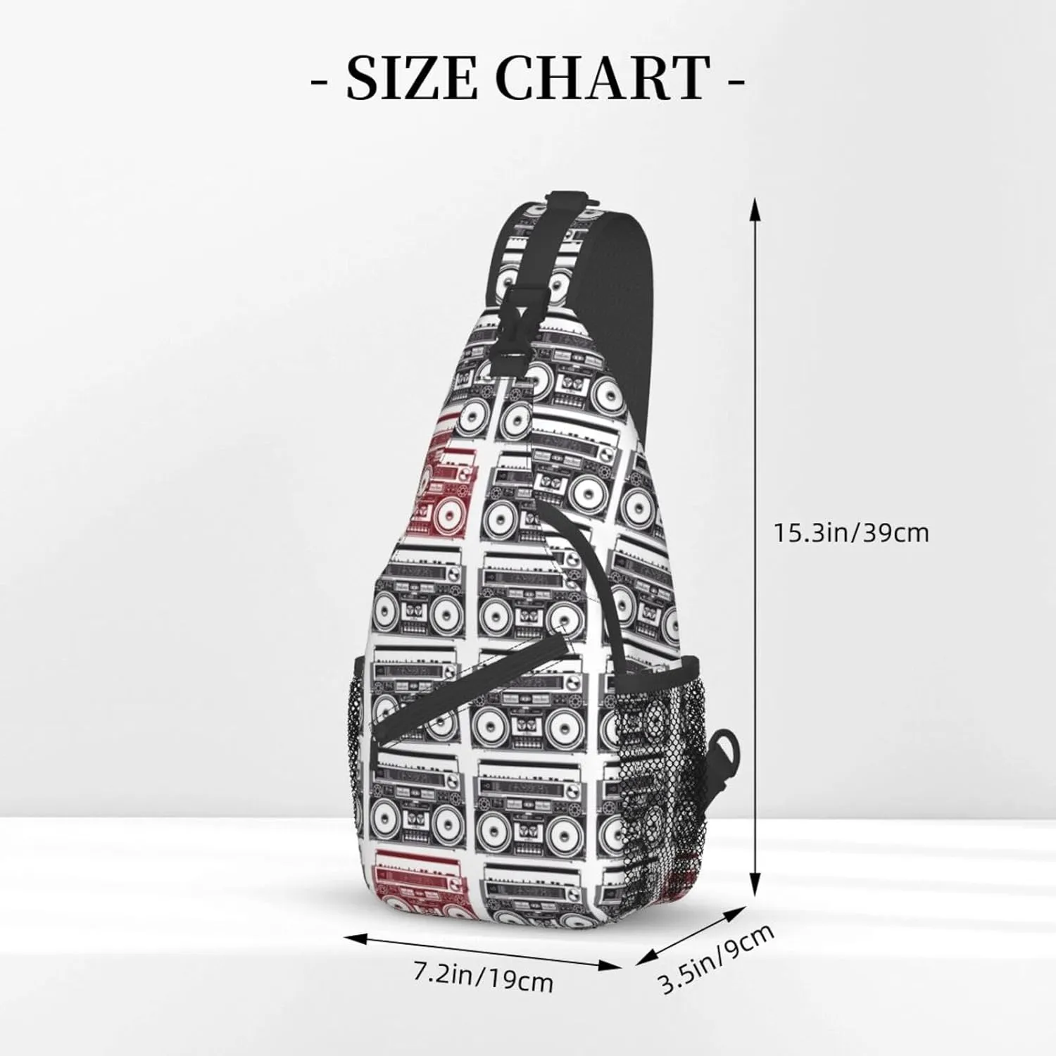 Retro Recorders Shoulder Bag Cassettes Sling Backpack Daypack Casual Backpack Hiking Bag Retro Backpack Bag