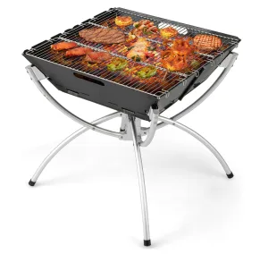 Rever Living Camping Campfire BBQ Grill, 3-in-1 Portable Firewood Charcoal Fire Pit
