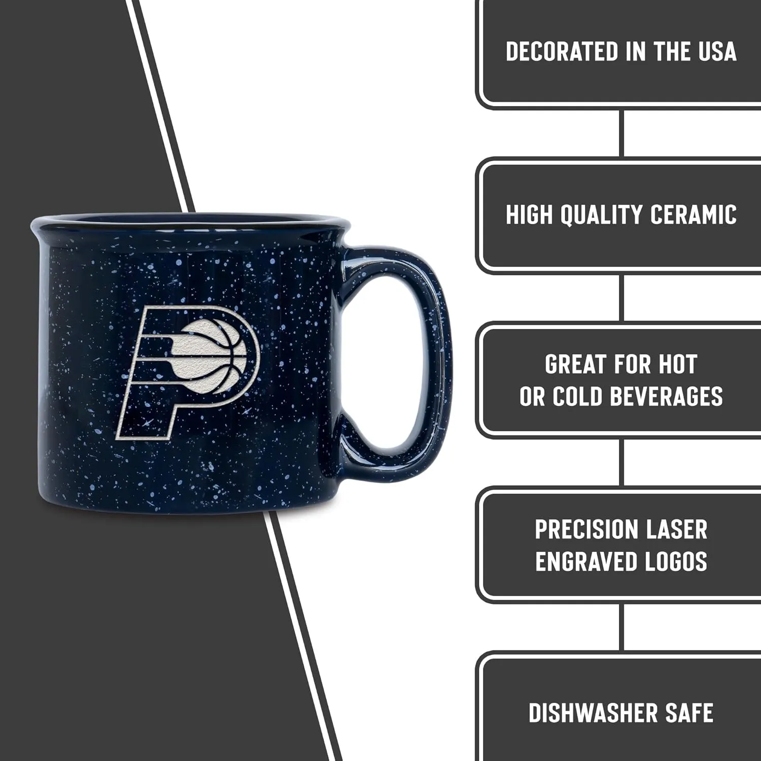 Rico Industries NBA Basketball 12oz Laser Engraved Campfire Mug