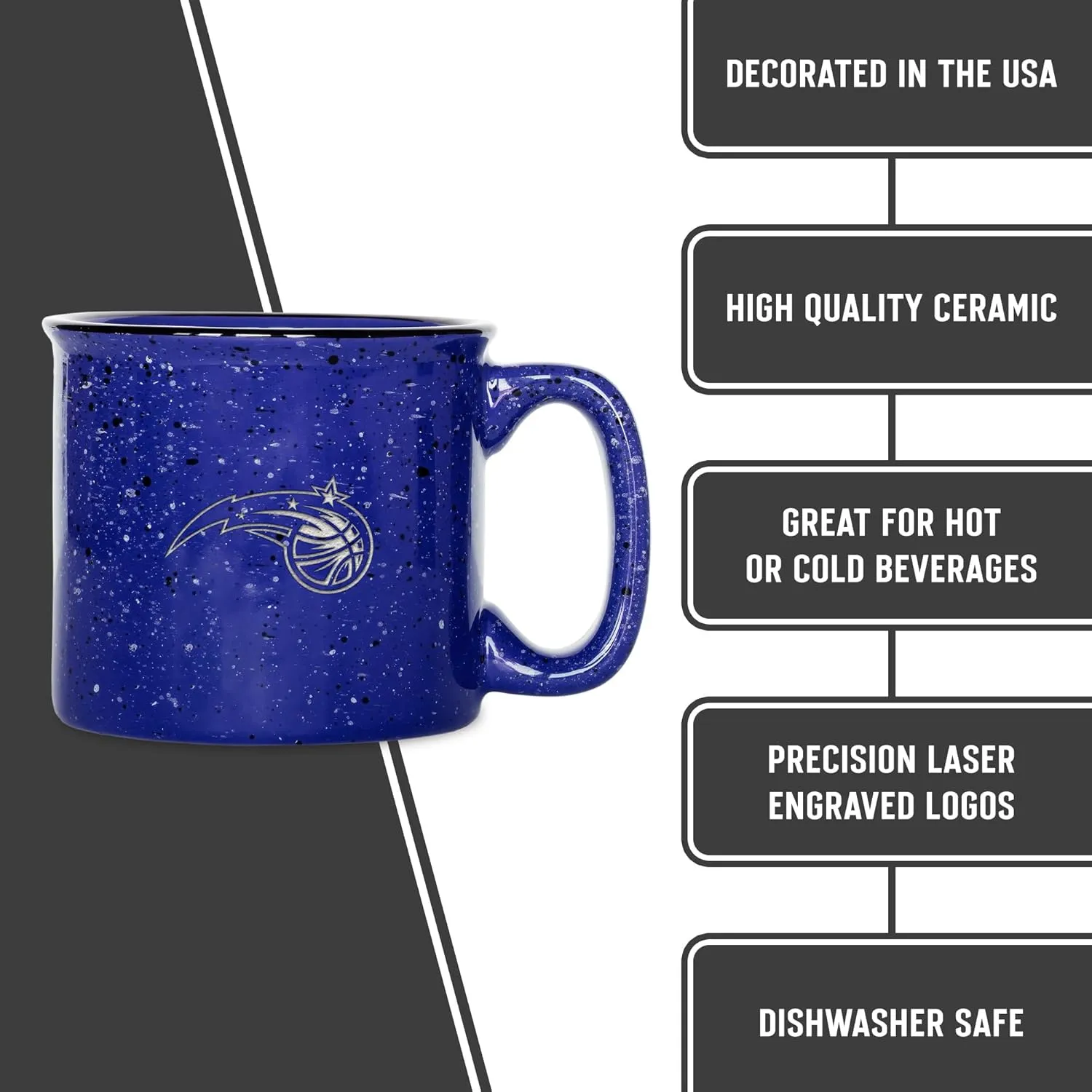 Rico Industries NBA Basketball 12oz Laser Engraved Campfire Mug