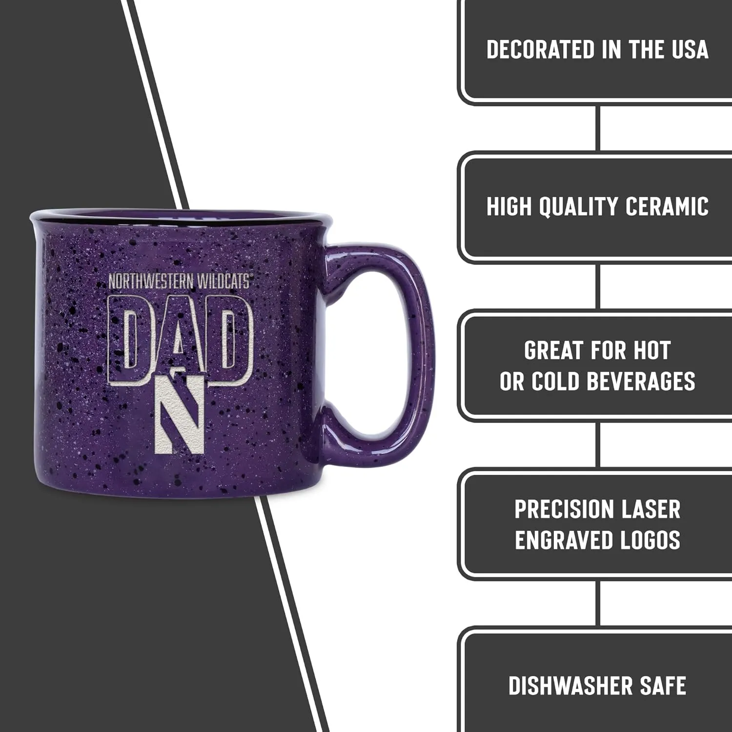 Rico Industries NCAA Dad 12oz Laser Engraved Campfire Mug