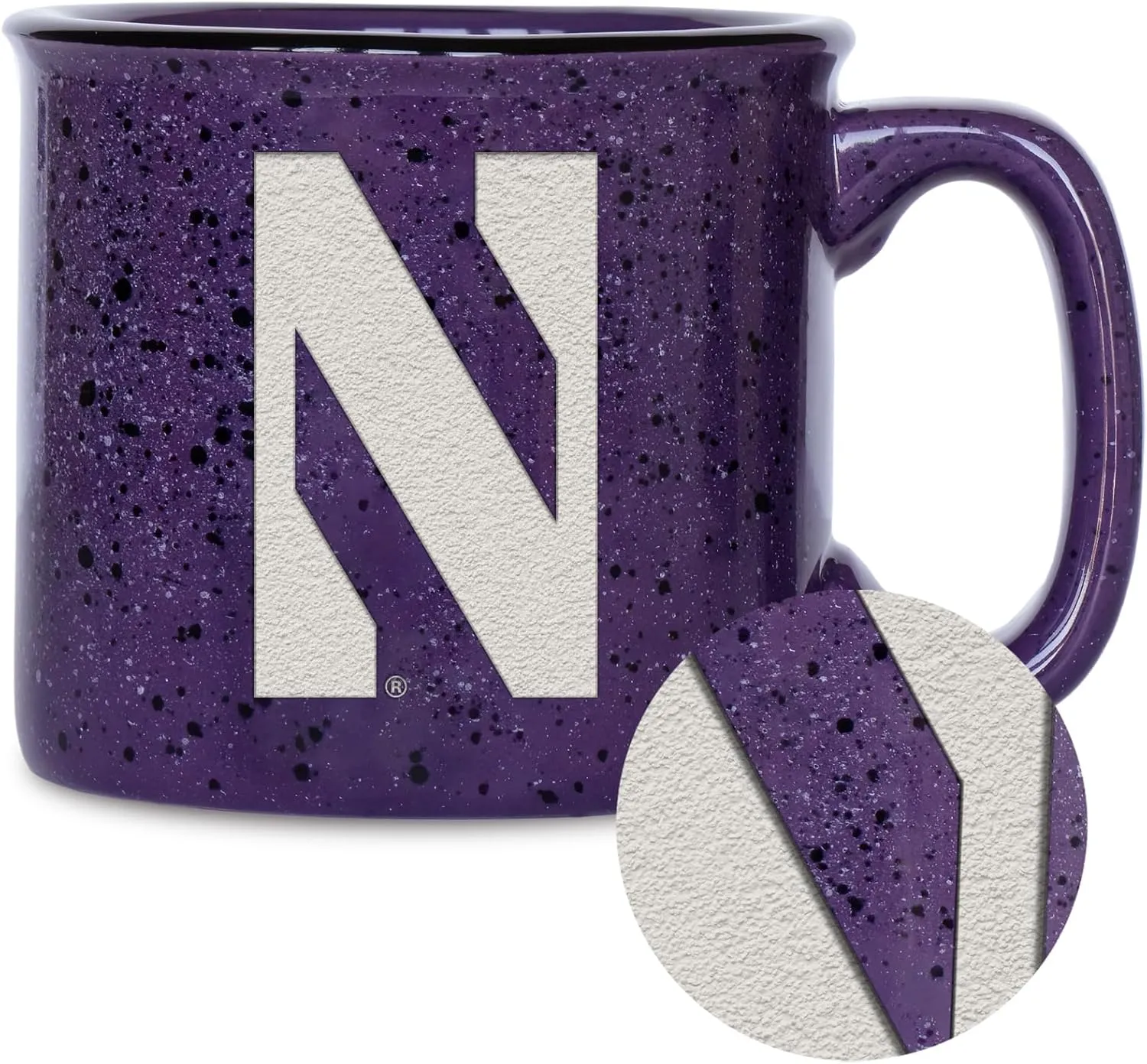 Rico Industries NCAA unisex-adult NCAA Speckle 15oz Laser Engraved Campfire Hot/Cold Mug