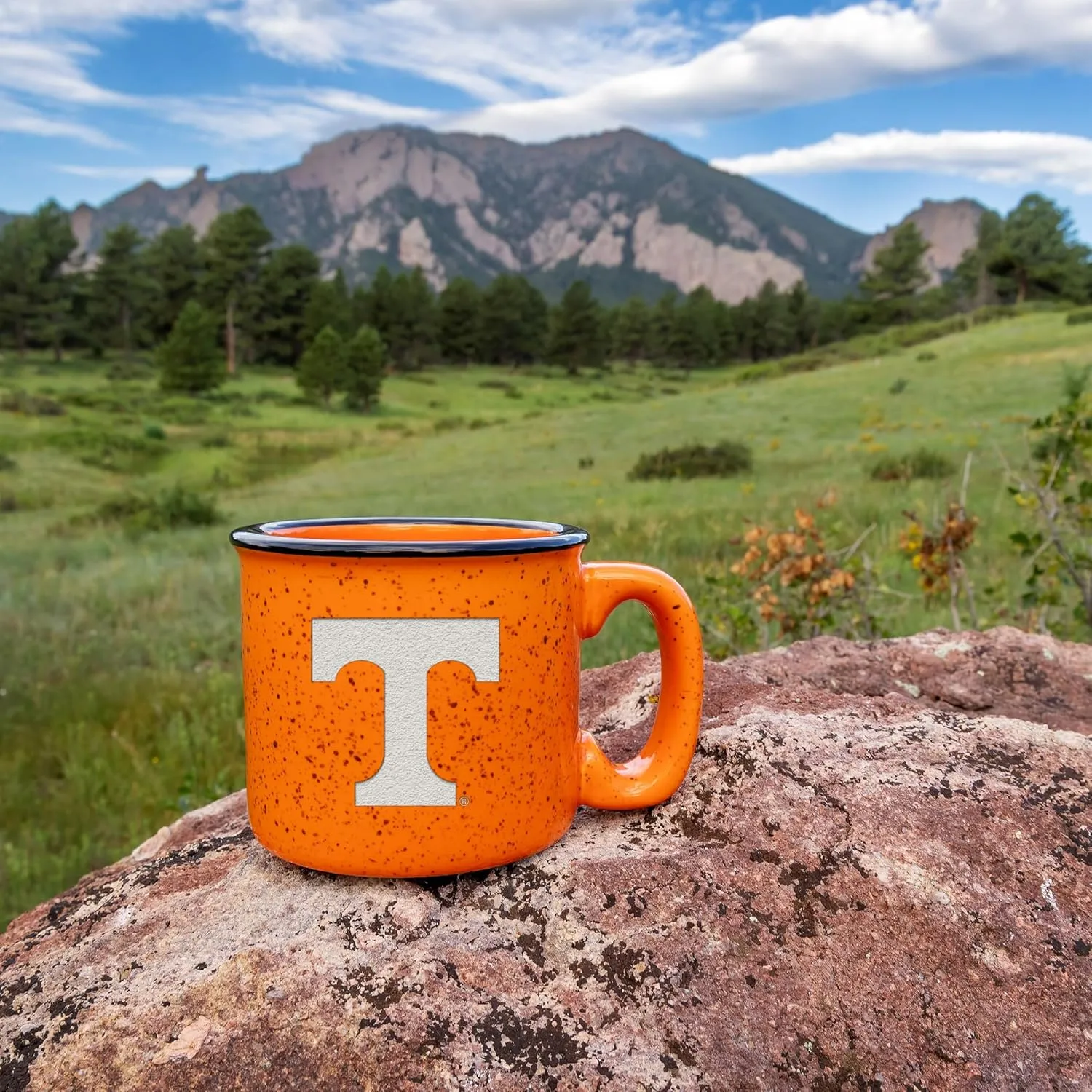 Rico Industries NCAA unisex-adult NCAA Speckle 15oz Laser Engraved Campfire Hot/Cold Mug
