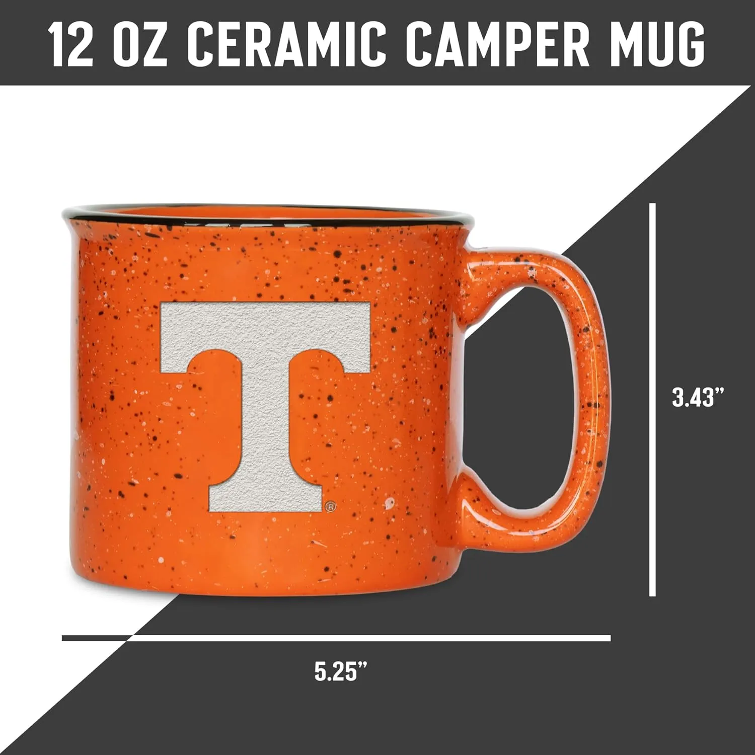 Rico Industries NCAA unisex-adult NCAA Speckle 15oz Laser Engraved Campfire Hot/Cold Mug