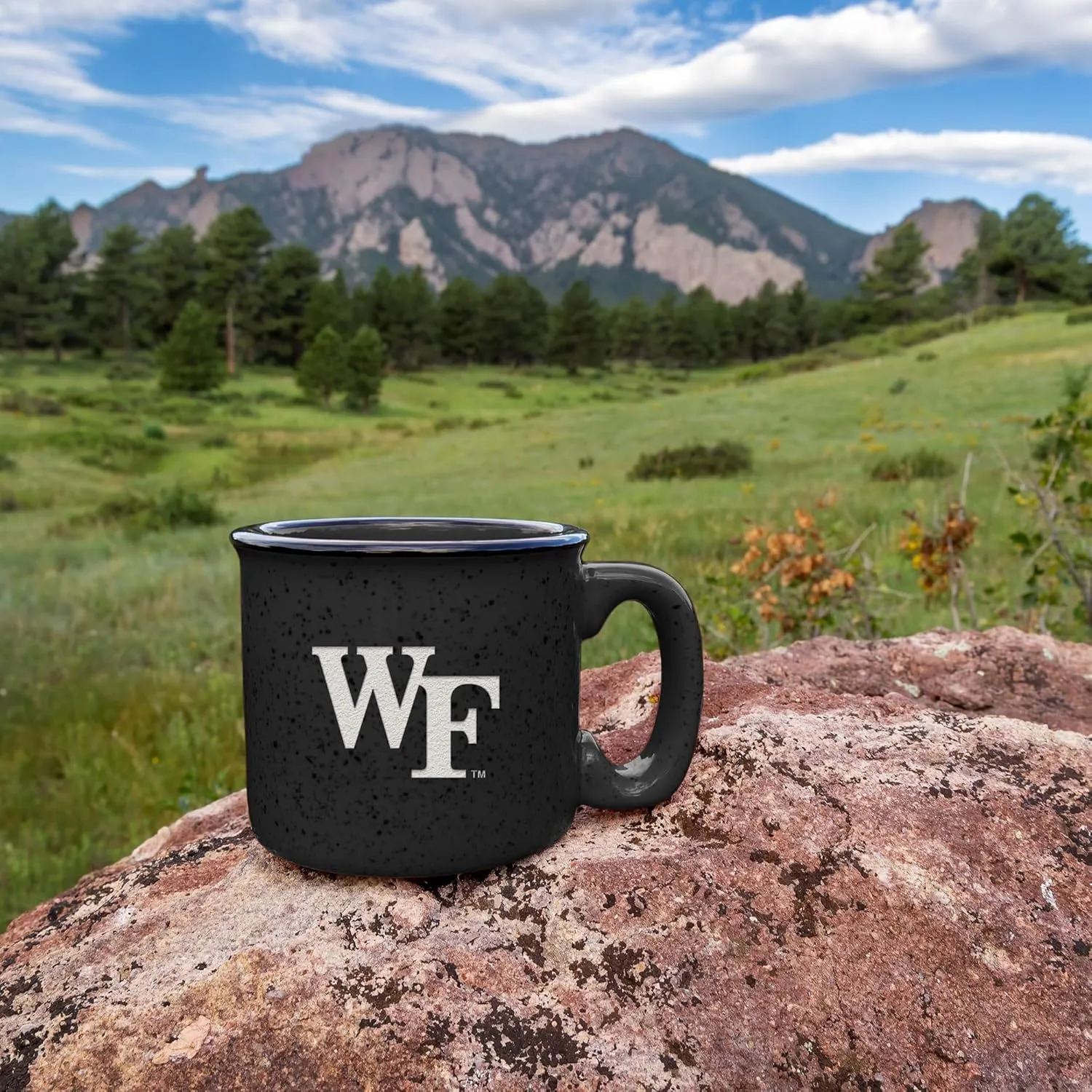 Rico Industries NCAA unisex-adult NCAA Speckle 15oz Laser Engraved Campfire Hot/Cold Mug