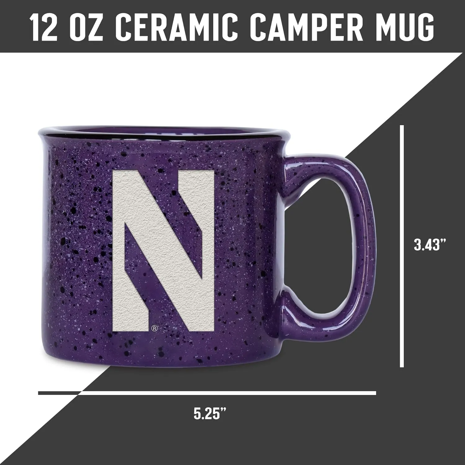 Rico Industries NCAA unisex-adult NCAA Speckle 15oz Laser Engraved Campfire Hot/Cold Mug