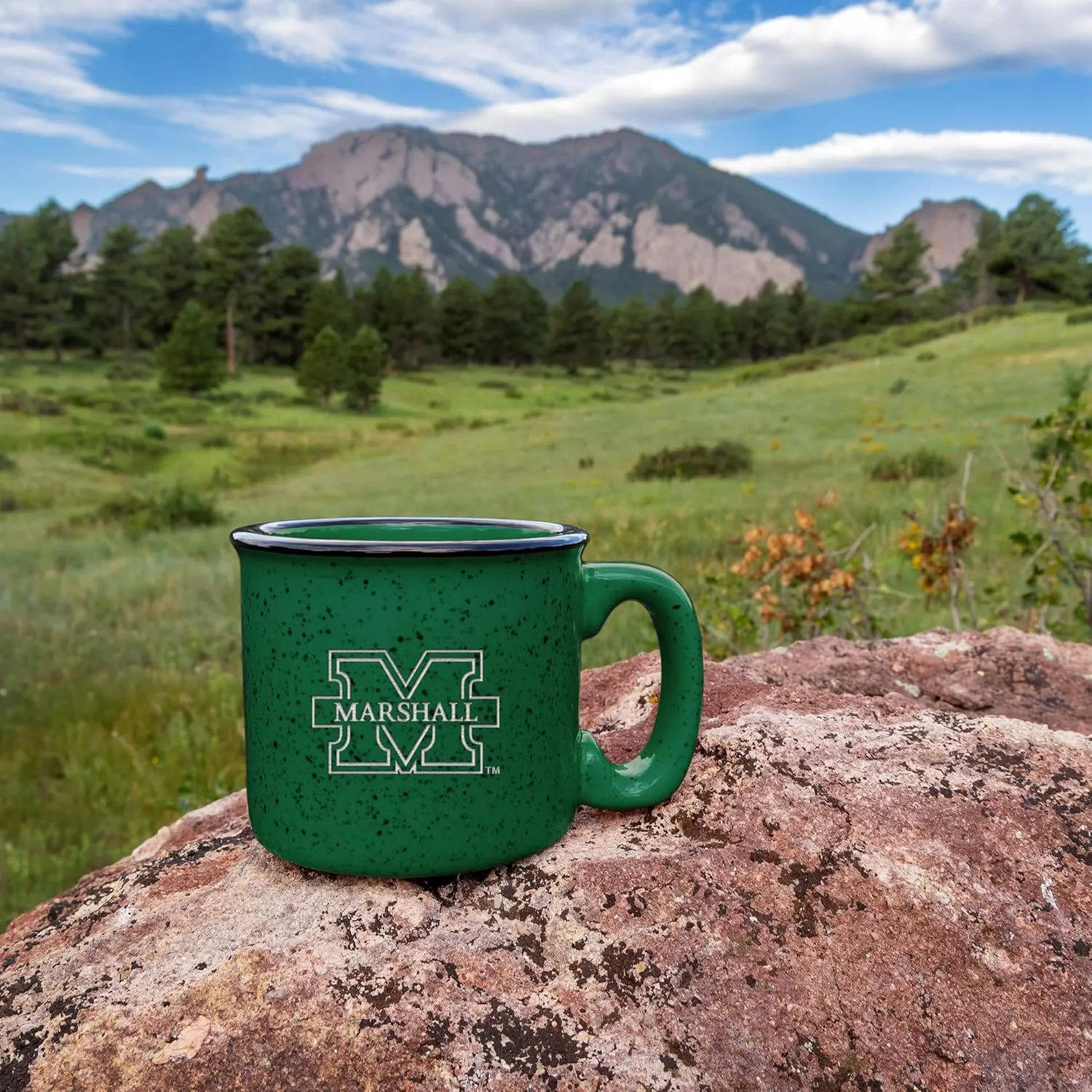 Rico Industries NCAA unisex-adult NCAA Speckle 15oz Laser Engraved Campfire Hot/Cold Mug