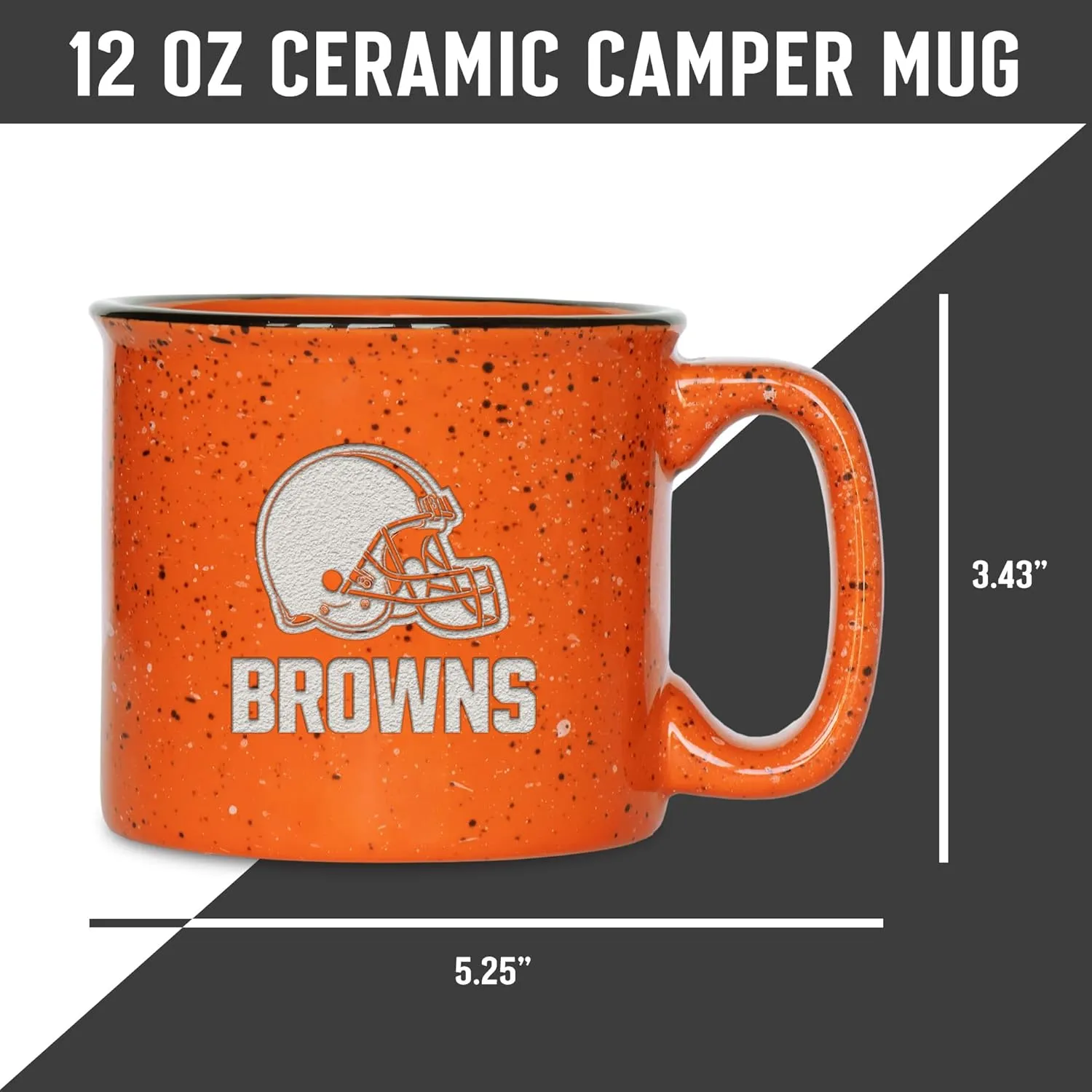 Rico Industries NFL Football Speckle 12oz Laser Engraved Campfire Ceramic Mug