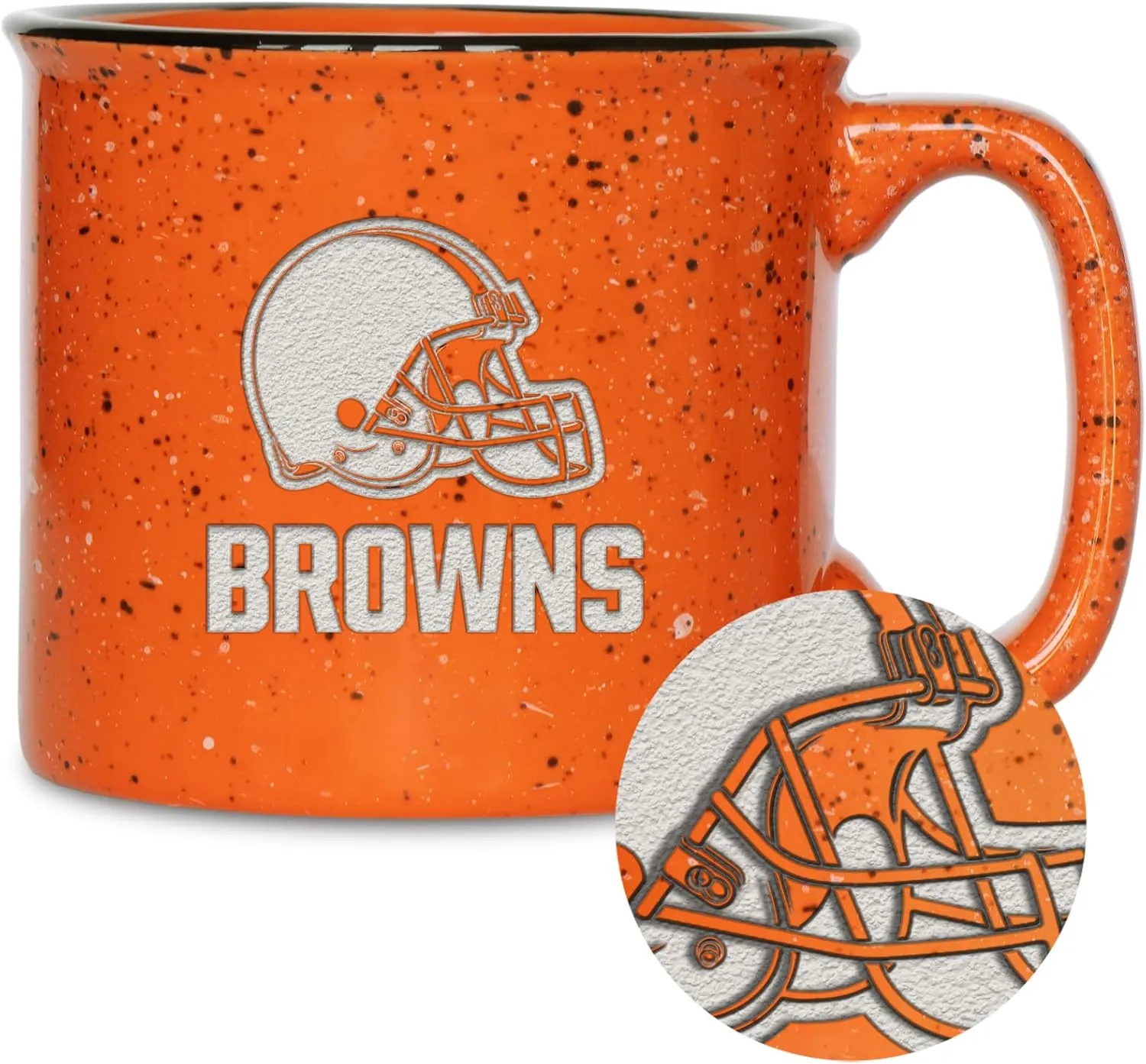 Rico Industries NFL Football Speckle 12oz Laser Engraved Campfire Ceramic Mug