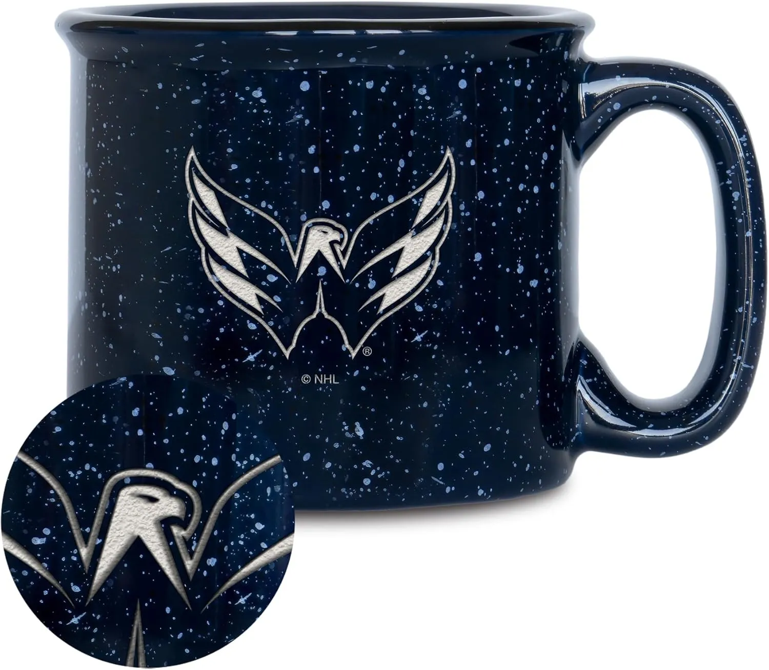 Rico Industries NHL Hockey Speckle 12oz Laser Engraved Campfire Mug