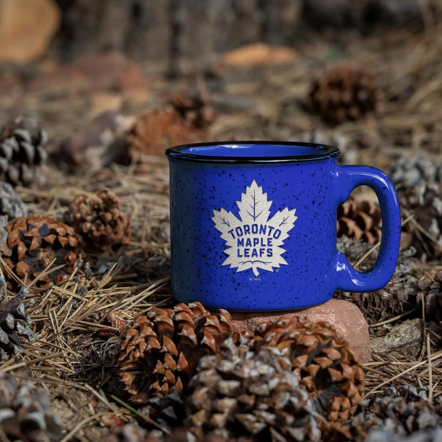 Rico Industries NHL Hockey Speckle 12oz Laser Engraved Campfire Mug