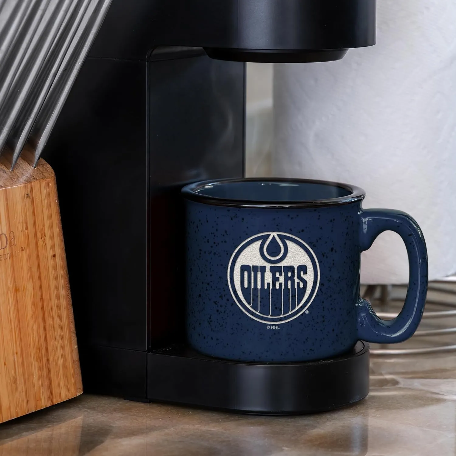 Rico Industries NHL Hockey Speckle 12oz Laser Engraved Campfire Mug