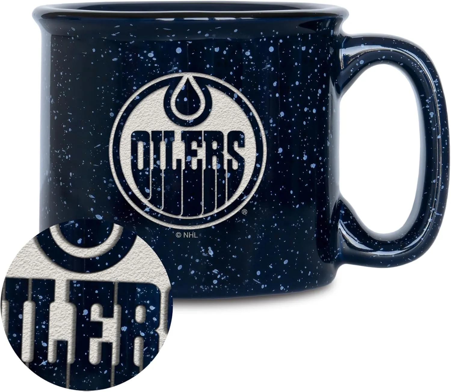 Rico Industries NHL Hockey Speckle 12oz Laser Engraved Campfire Mug