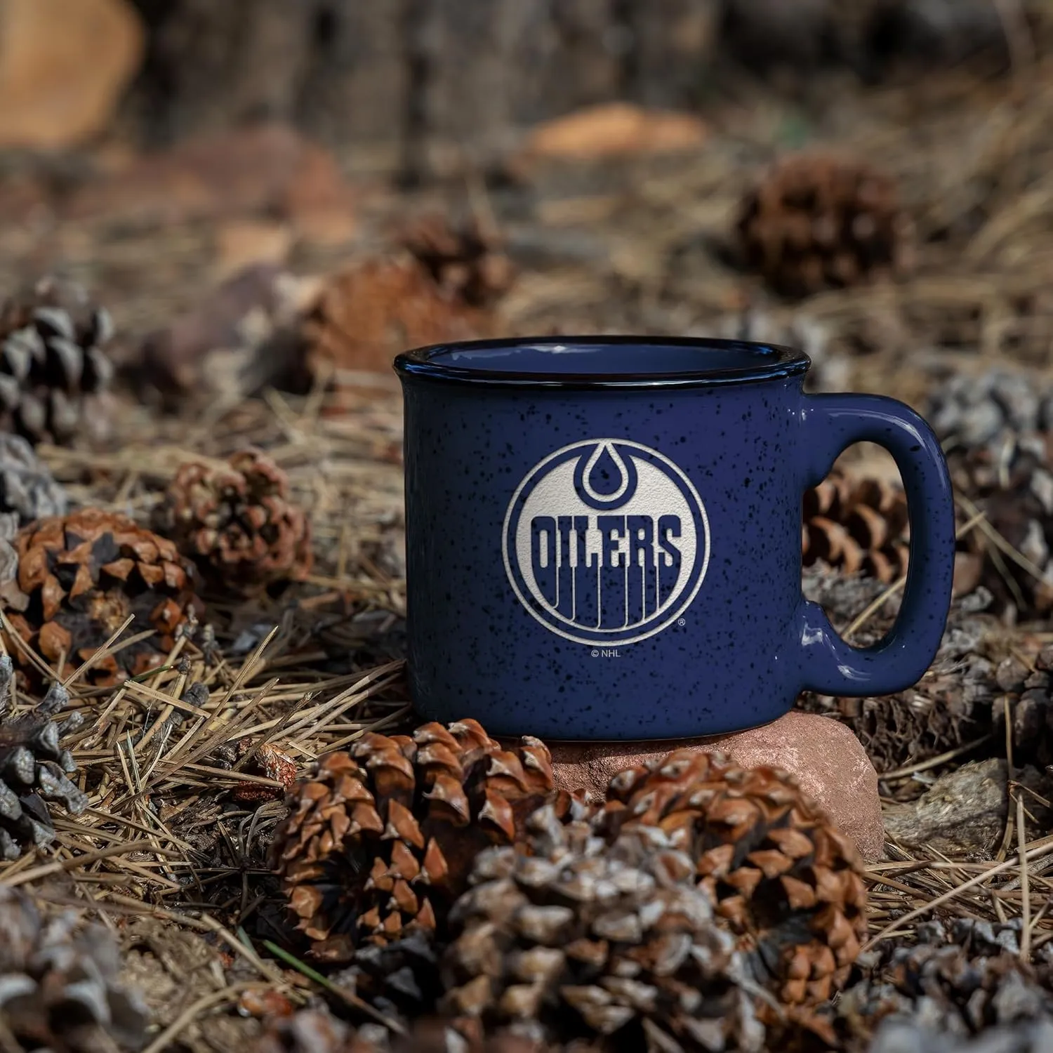 Rico Industries NHL Hockey Speckle 12oz Laser Engraved Campfire Mug