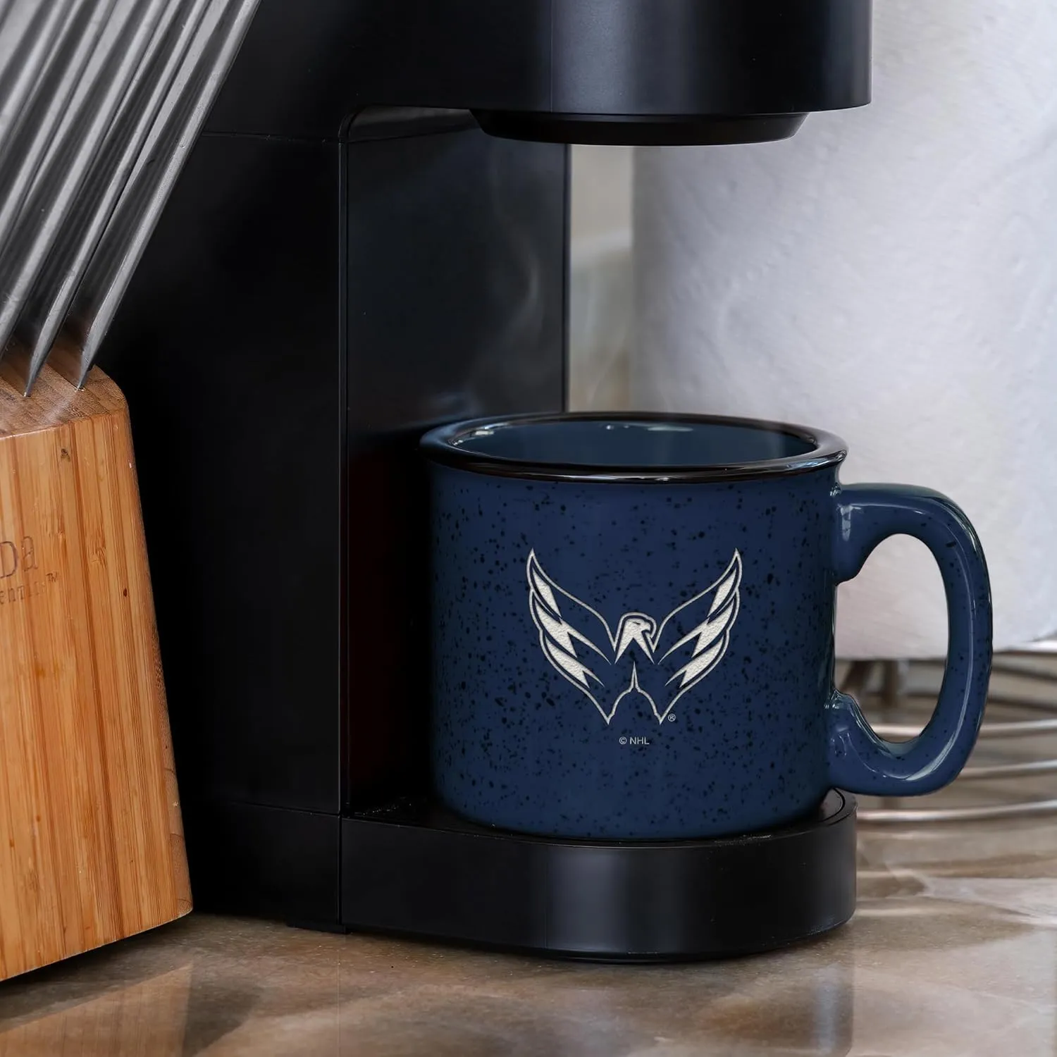 Rico Industries NHL Hockey Speckle 12oz Laser Engraved Campfire Mug