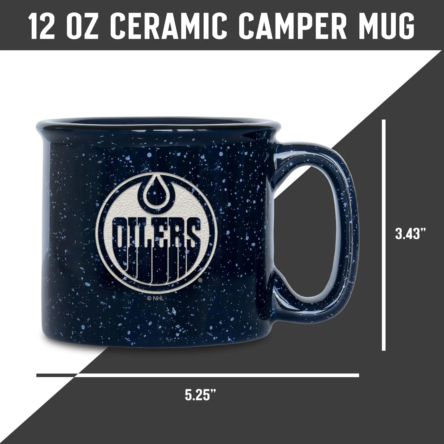 Rico Industries NHL Hockey Speckle 12oz Laser Engraved Campfire Mug