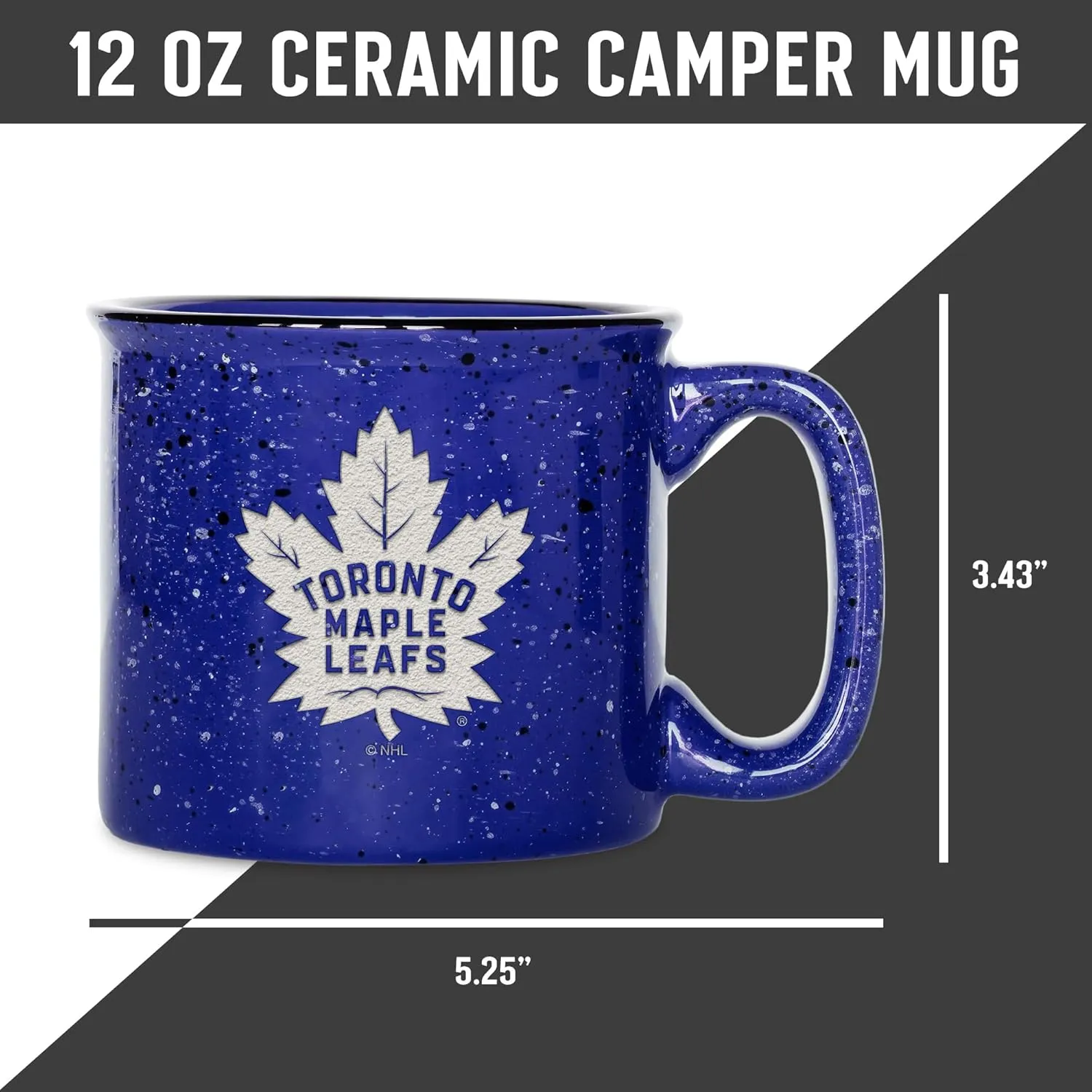 Rico Industries NHL Hockey Speckle 12oz Laser Engraved Campfire Mug