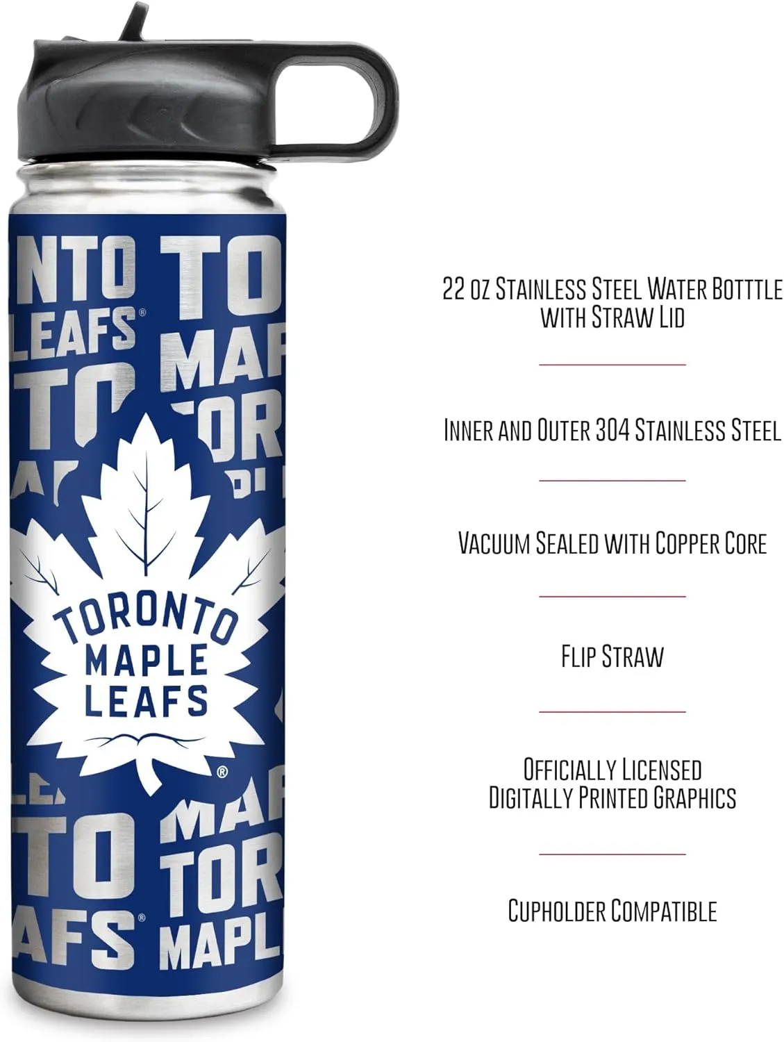 Rico Industries NHL Hockey Stainless Steel Tumbler with Lid - Great For Coffee, Tea, Water or Cocktails