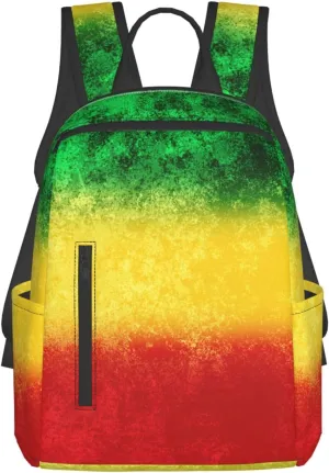 RIMENCH Backpack Large Travel Backpack for Women Men Gym Backpack vintage grunge rasta flag color Business Daypack College Bookbag