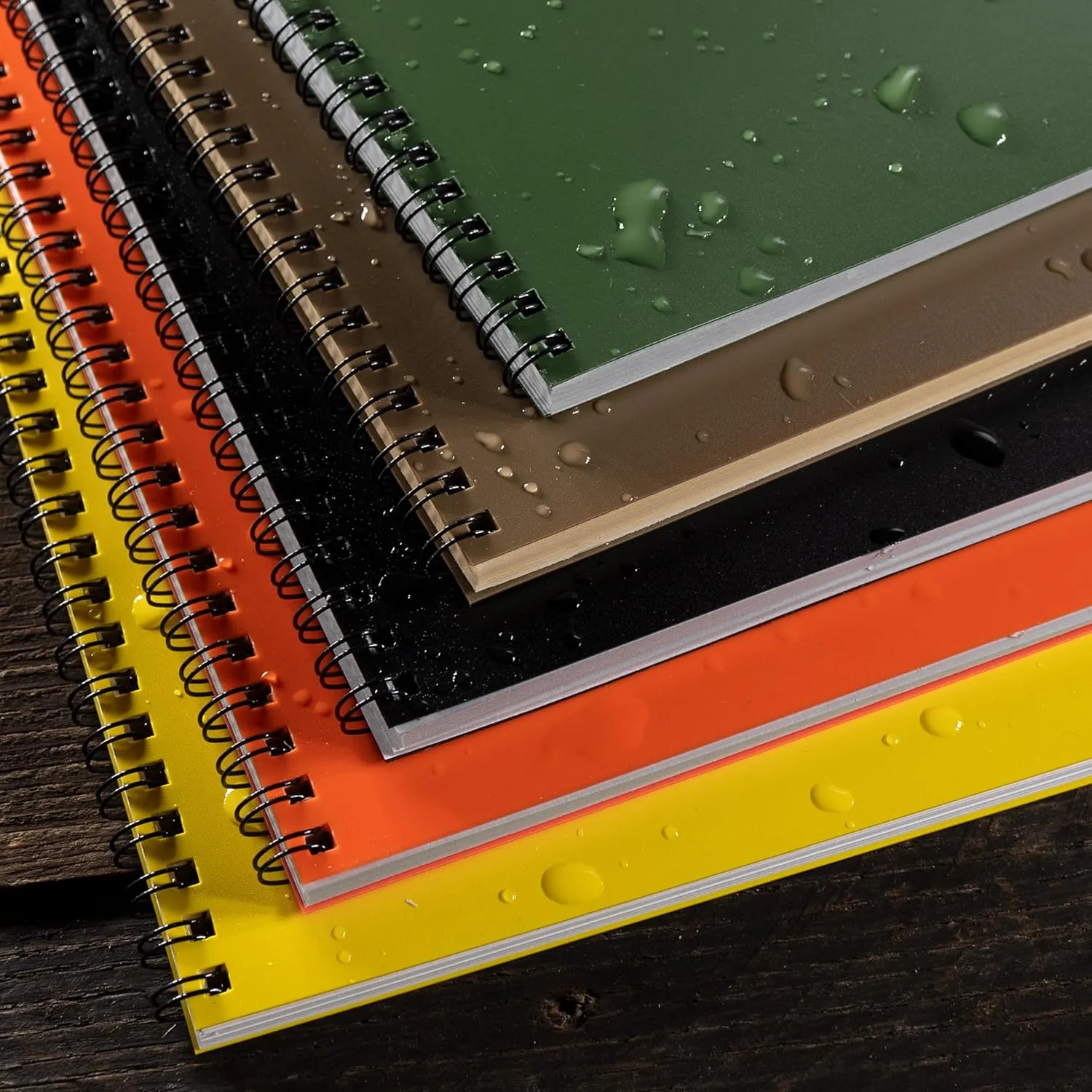 Rite in the Rain Weatherproof Side Spiral Notebook, 6.625" x 8.5", Orange Cover, Universal Pattern, 2 Pack (No. OR73-LGL2)